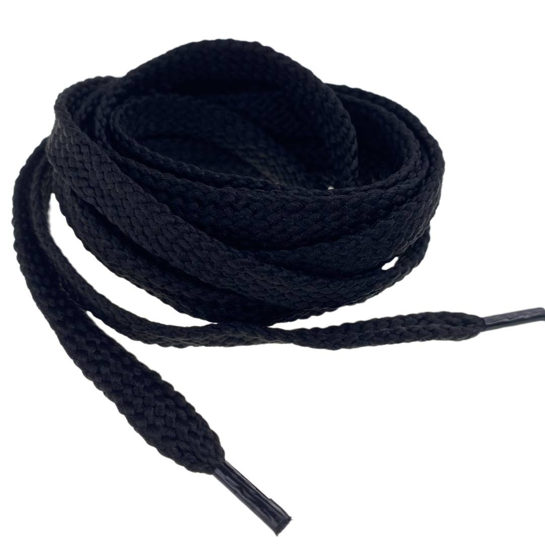 Шнурки Regular, плоские, широкие, 130 см, цвет: черный