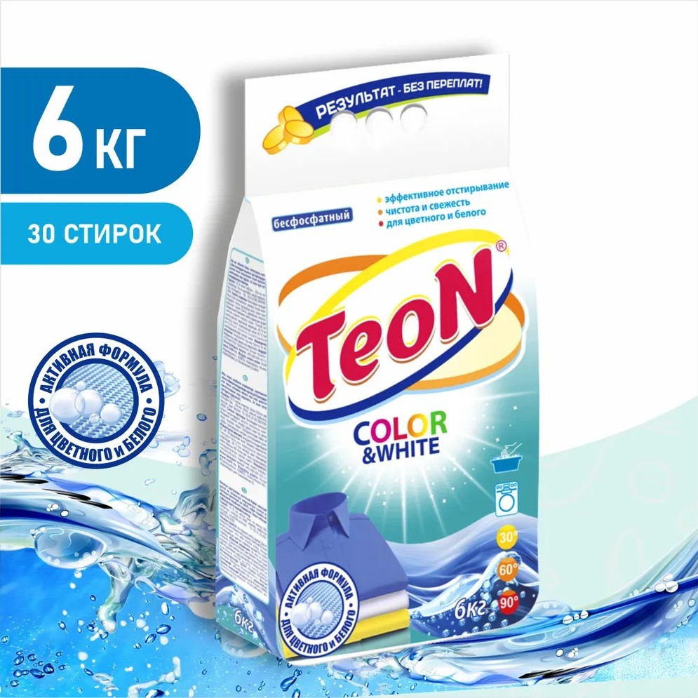 Стиральный порошок Teon Аква гранулы 6кг п/э