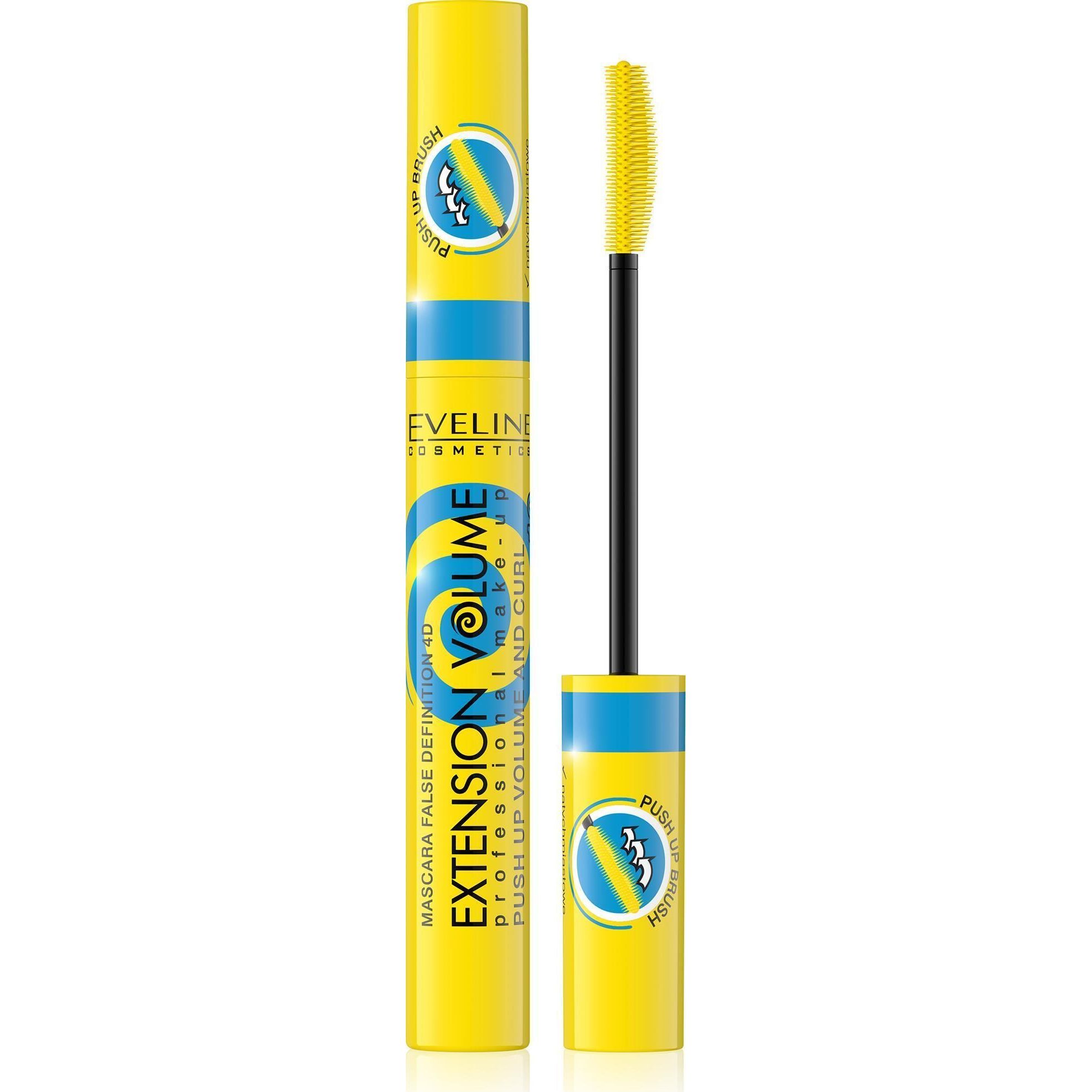 Тушь для ресниц Eveline Cosmetics Extension Volume Professional Make Up, эффект Push-Up, тон: черный, 10мл