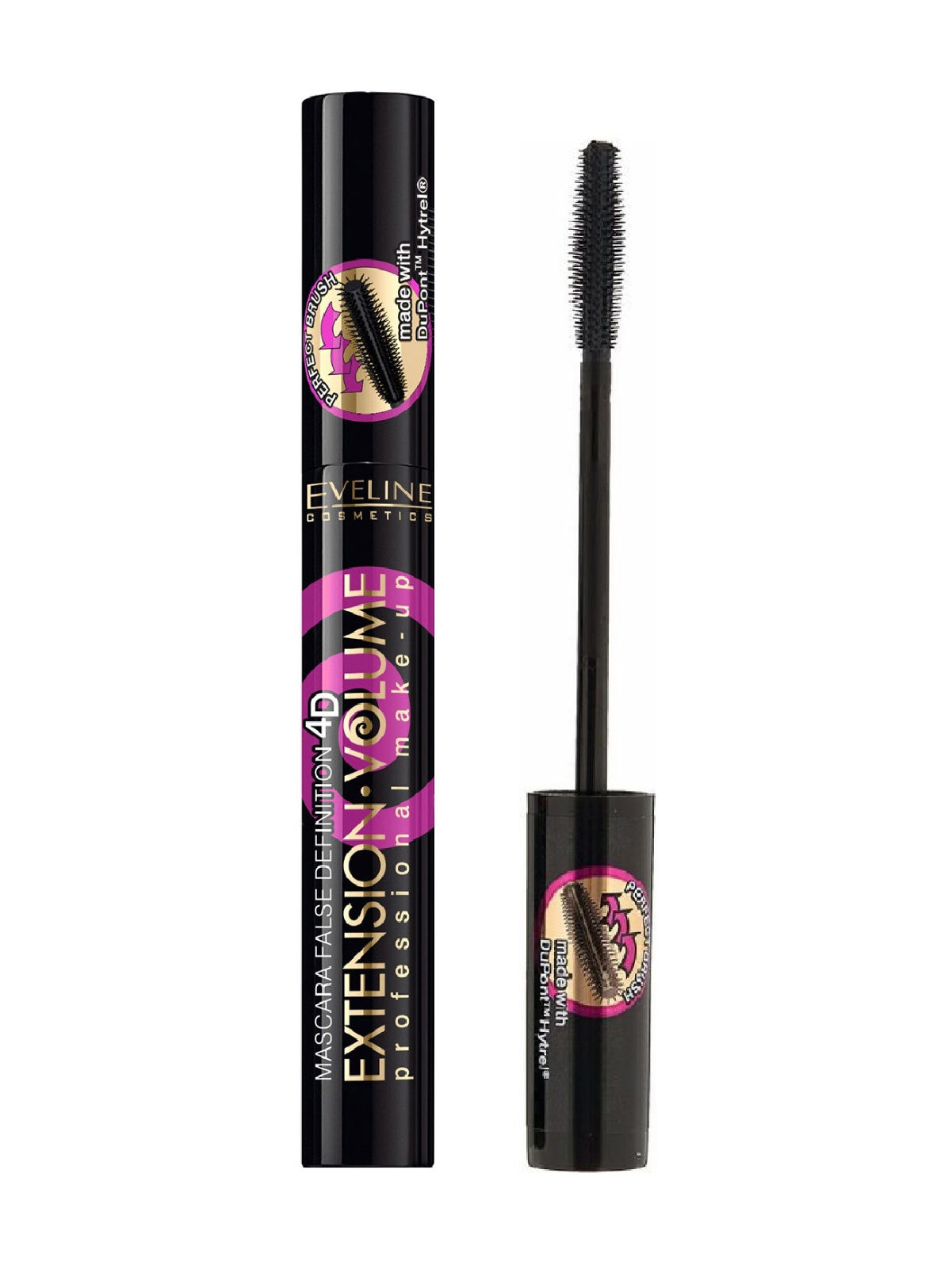 Тушь для ресниц Eveline Cosmetics Extension Volume, экстремальный объем и удлинение, черный, 10мл