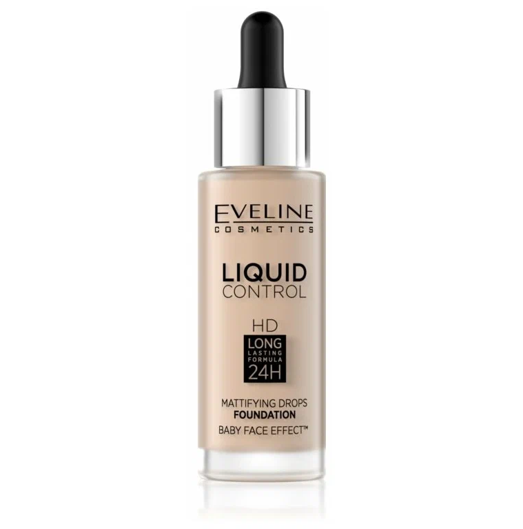 Тональная основа Eveline Cosmetics Liquid Control, тон: 010 light beige, жидкая, 32мл