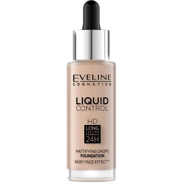 Тональная основа Eveline Cosmetics Liquid Control, тон: 030 sand beige, жидкая, 32мл