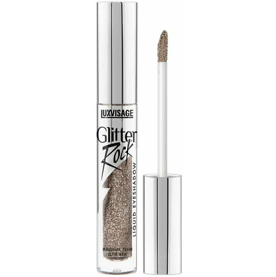 Жидкие тени для век Luxvisage Glitter Rock, тон: 304 Ice Brown, 3г