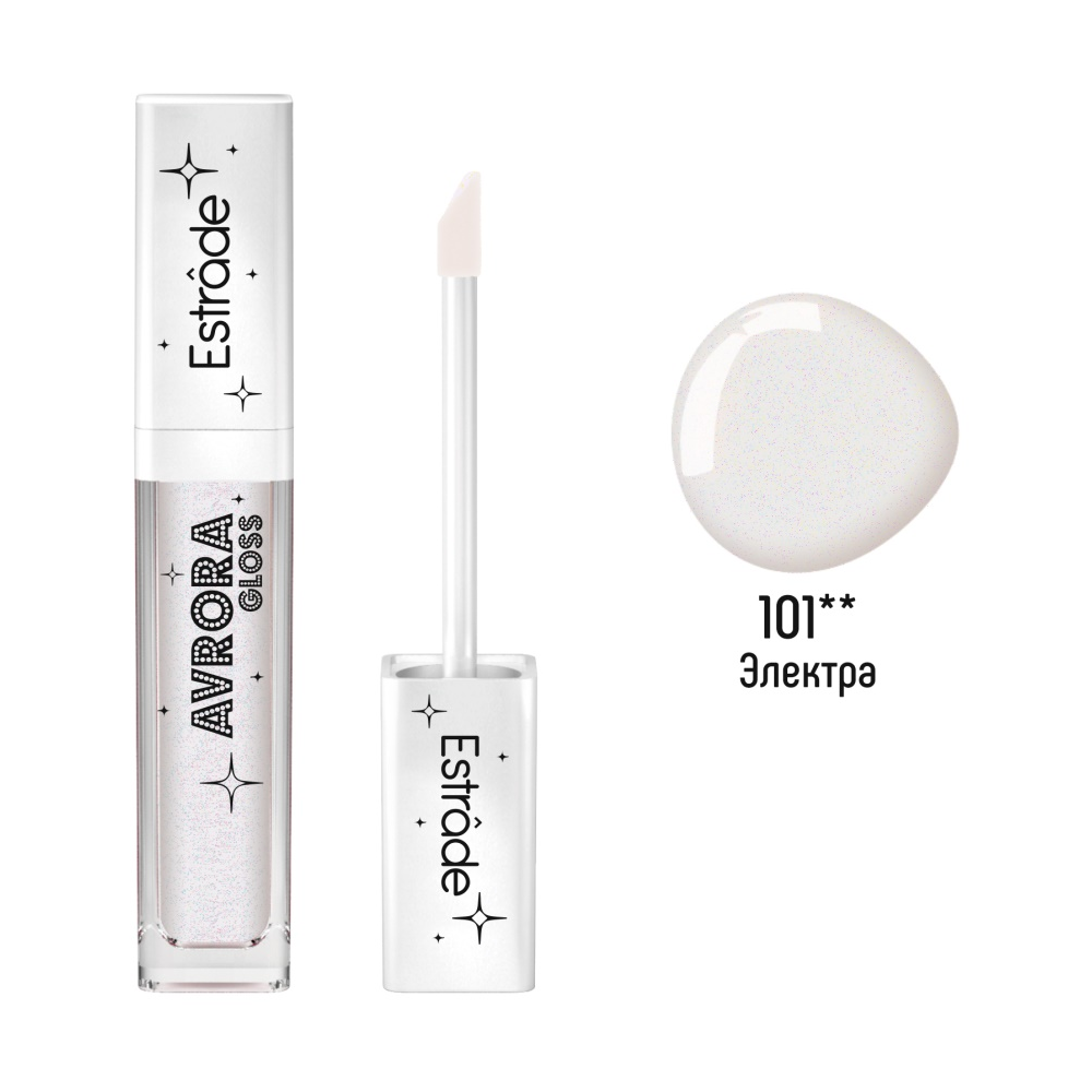 Мерцающий блеск для губ Estrade Avrora Gloss Glitter, тон: 101, электра