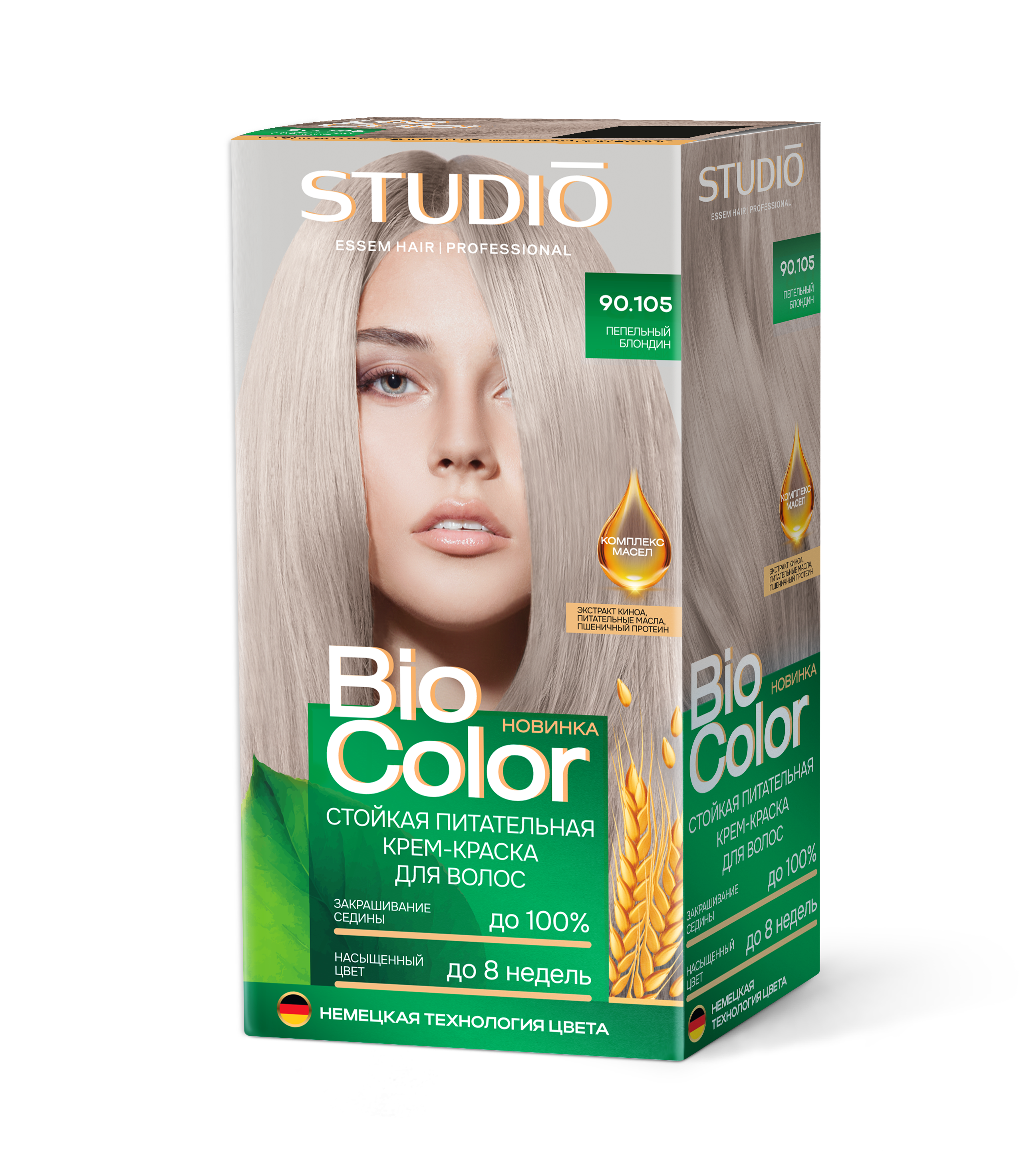 Стойкая крем-краска для волос BioColor 90.105 Пепельный блондин, 115мл