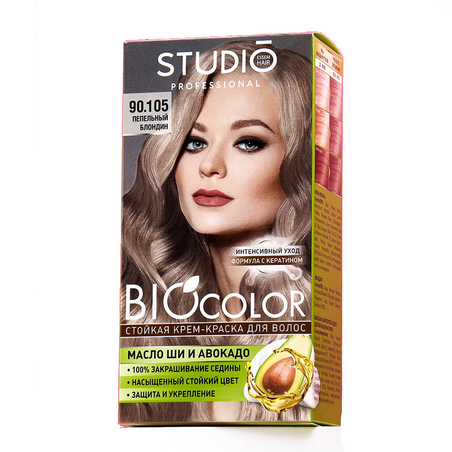 Стойкая крем-краска для волос BioColor 90.105 Пепельный блондин, 115мл