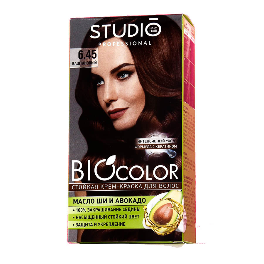 Стойкая крем-краска для волос BioColor 6.45 Каштановый, 115мл