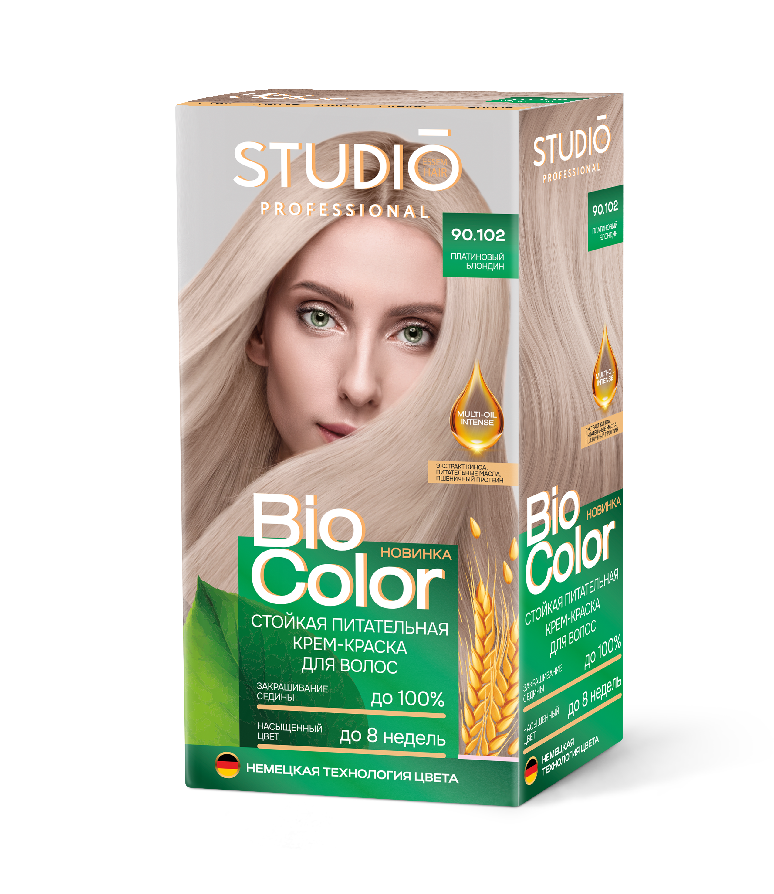 Стойкая крем-краска для волос BioColor 90.102 Платиновый блондин, 115мл