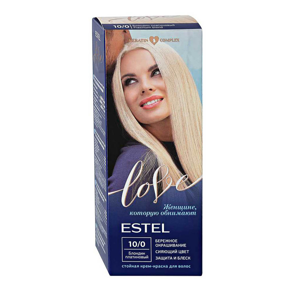 Стойкая крем-краска для волос Estel Love 10/0 Платиновый блондин, 115мл