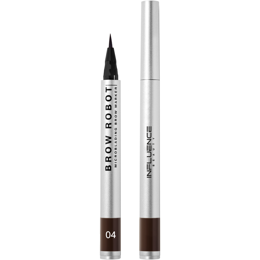 Маркер для бровей Influence Beauty Brow robot, тон 04: темно-коричневый, 0.7мл