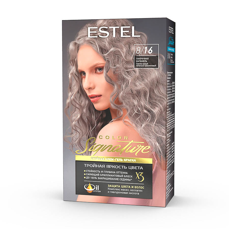 Стойкая крем-гель краска для волос Estel Signature, 8/16 Лакричная карамель, 120мл