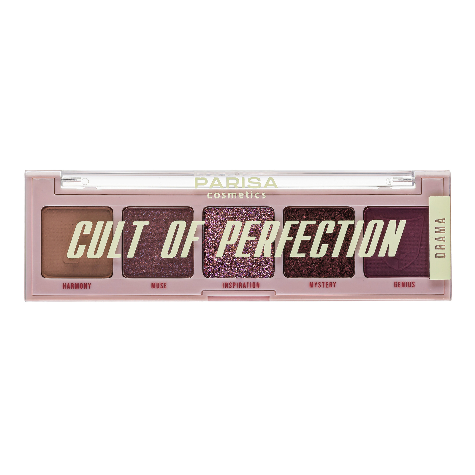 Палетка теней для век Parisa Cosmetics Cult of perfection, 5 цветов, тон: 01 drama
