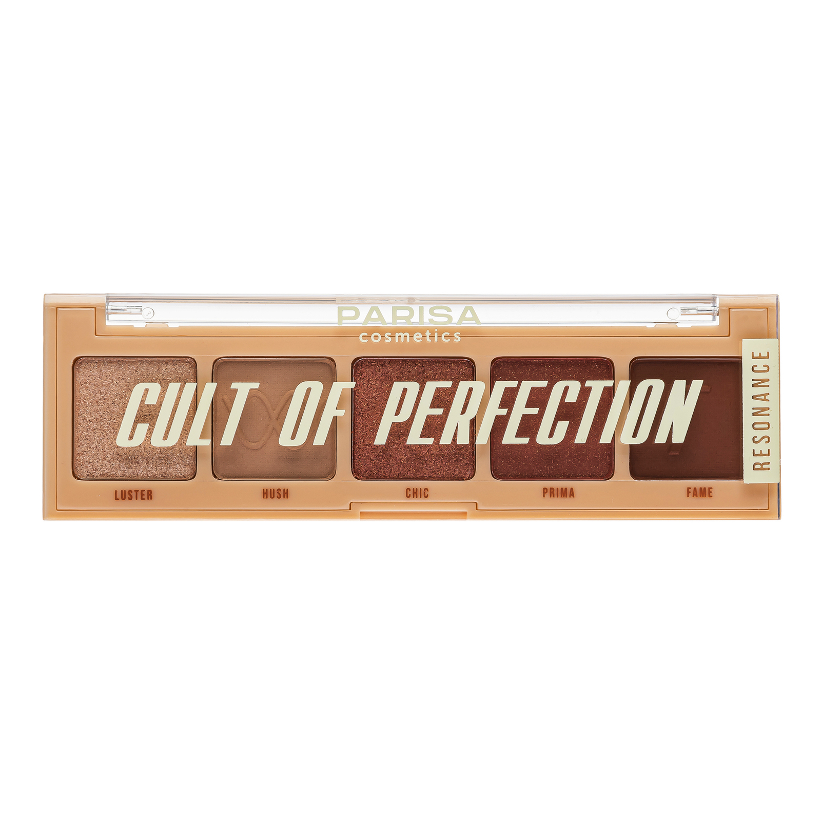 Палетка теней для век Parisa Cosmetics Cult of perfection, 5 цветов, тон: 02 resonance