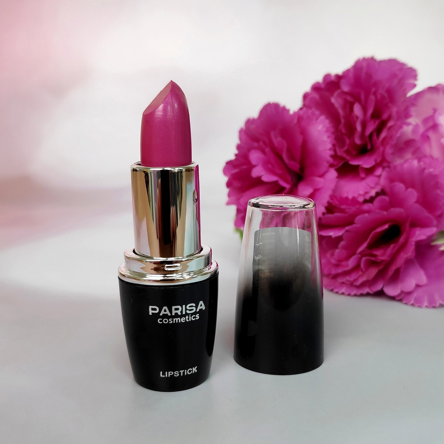 Помада для губ Parisa Creamy Lipstick, с касторовым маслом, тон: 02 Розовый перламутр, 4 мл