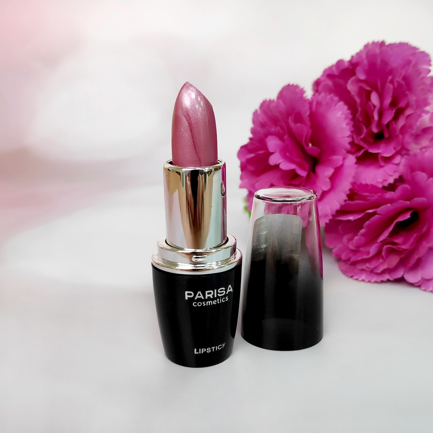 Помада для губ Parisa Creamy, с касторовым маслом, оттенок: 17 Натурально-розовый перламутр, 4мл