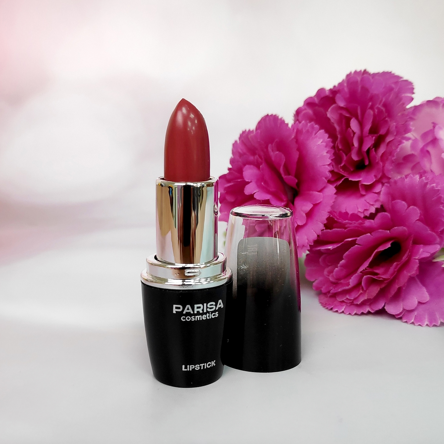 Помада для губ Parisa Creamy Lipstick, с касторовым маслом, тон: 60 Терракотовый глянец, 4 мл