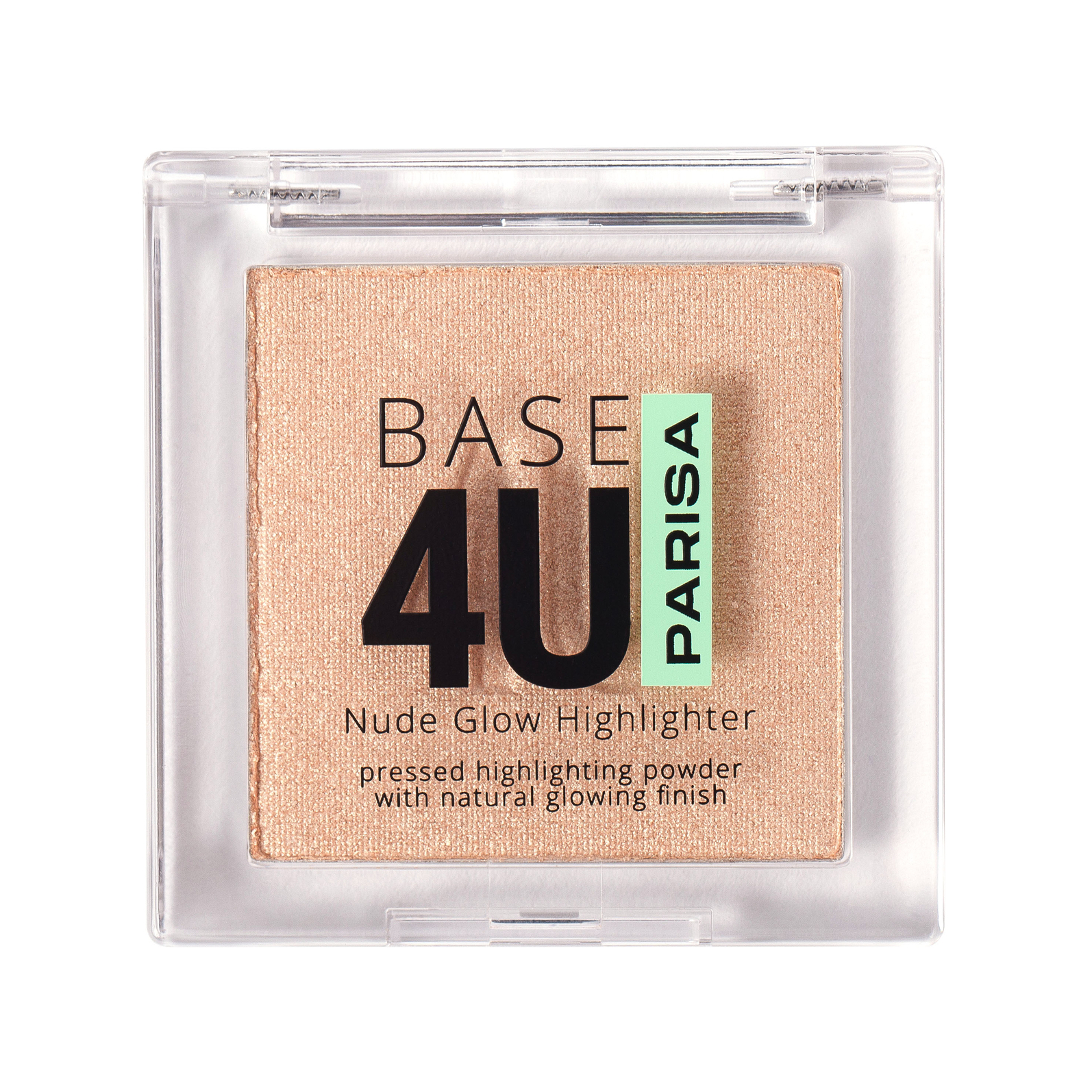 Пудра-хайлайтер Parisa Cosmetics Base 4U Nude Glow Highlighter, для макияжа лица, тон: 01 cold champagne, 5,2 г