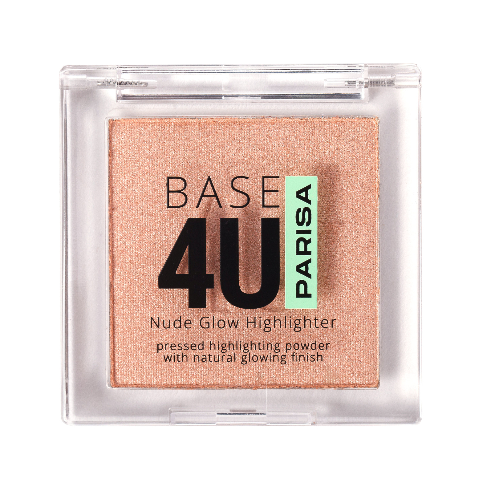 Пудра-хайлайтер Parisa Cosmetics Base 4U Nude Glow Highlighter, для макияжа лица, тон: 02 warm champagne, 5,2 г
