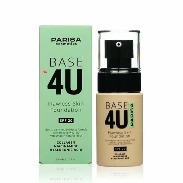 Тональный крем Parisa Base 4U, N 13 Натуральный, 60мл