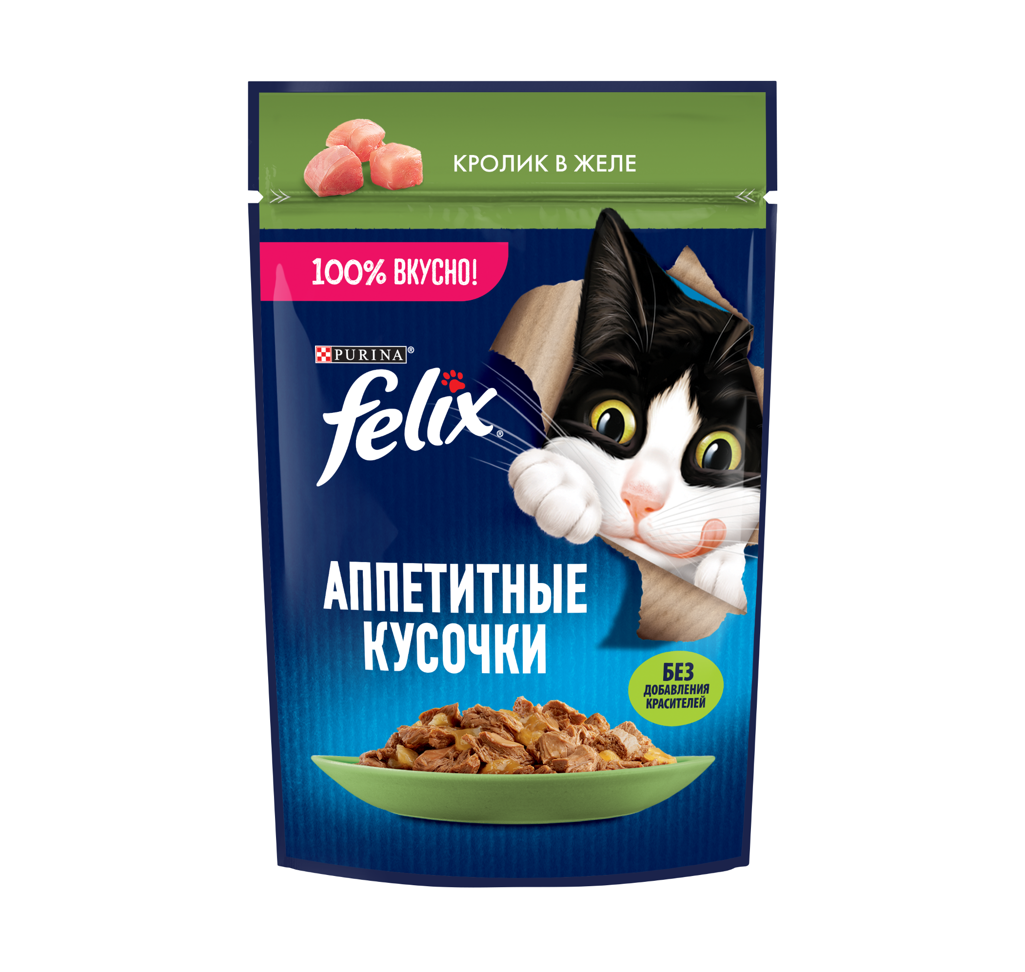 FELIX Аппетитные Кусочки влажный корм для кошек Кролик 75г