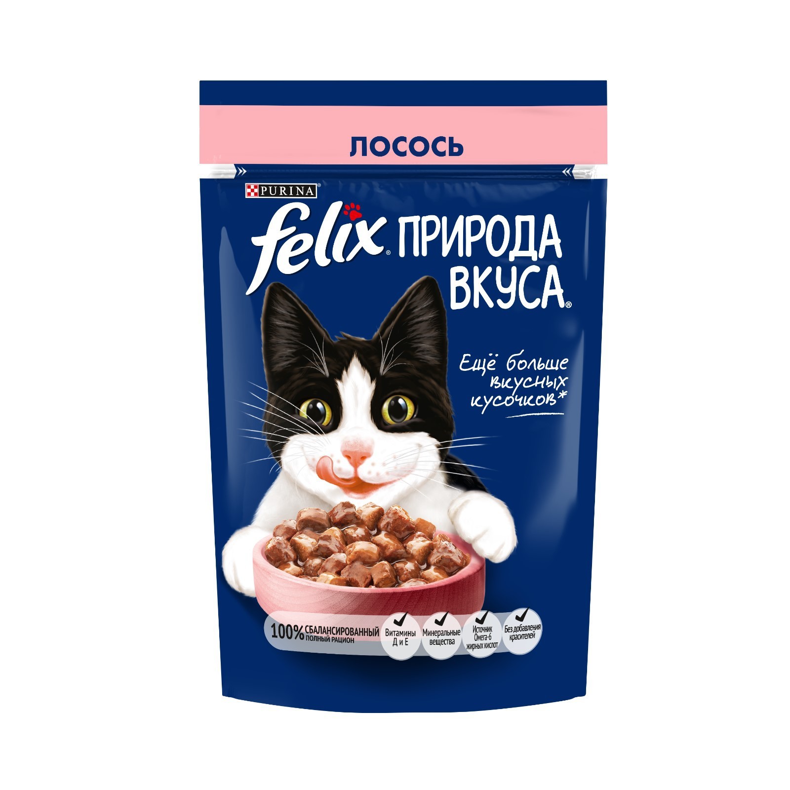 Влажный корм для кошек Felix Природа Вкуса, с лососем, 75г
