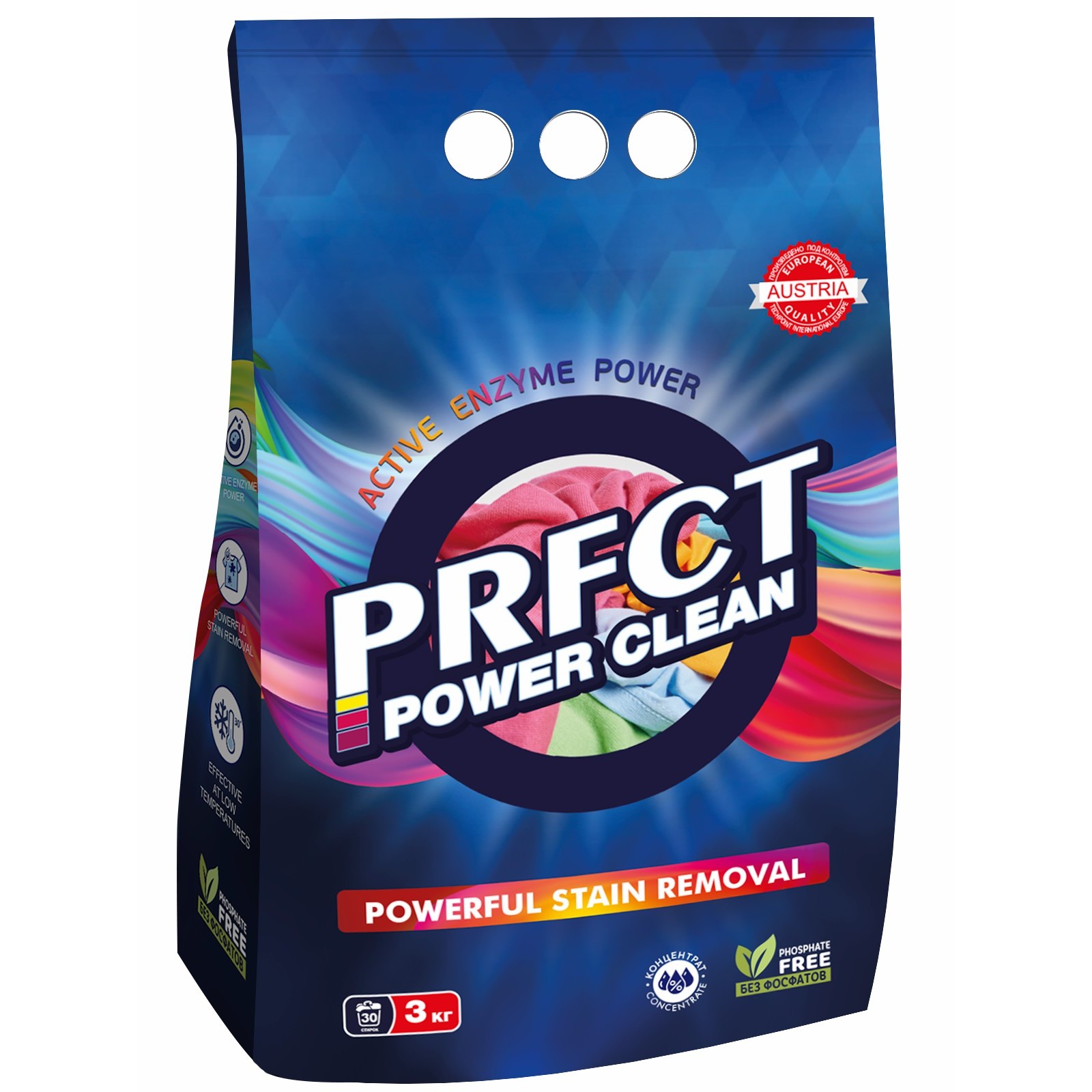 Порошок стиральный Prfct Сила Чистоты (Power Clean), автомат, 30 стирок, 3000г