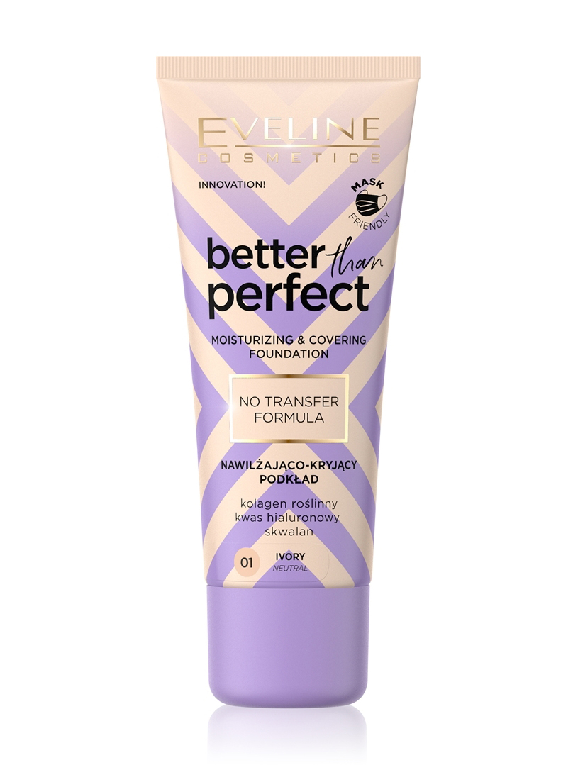 Тональная основа Eveline Cosmetics Better Than Perfect, тон: 01 ivory, 30мл