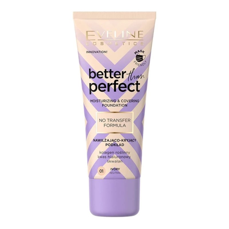 Тональная основа Eveline Cosmetics Better Than Perfect, тон: 01 ivory, 30мл