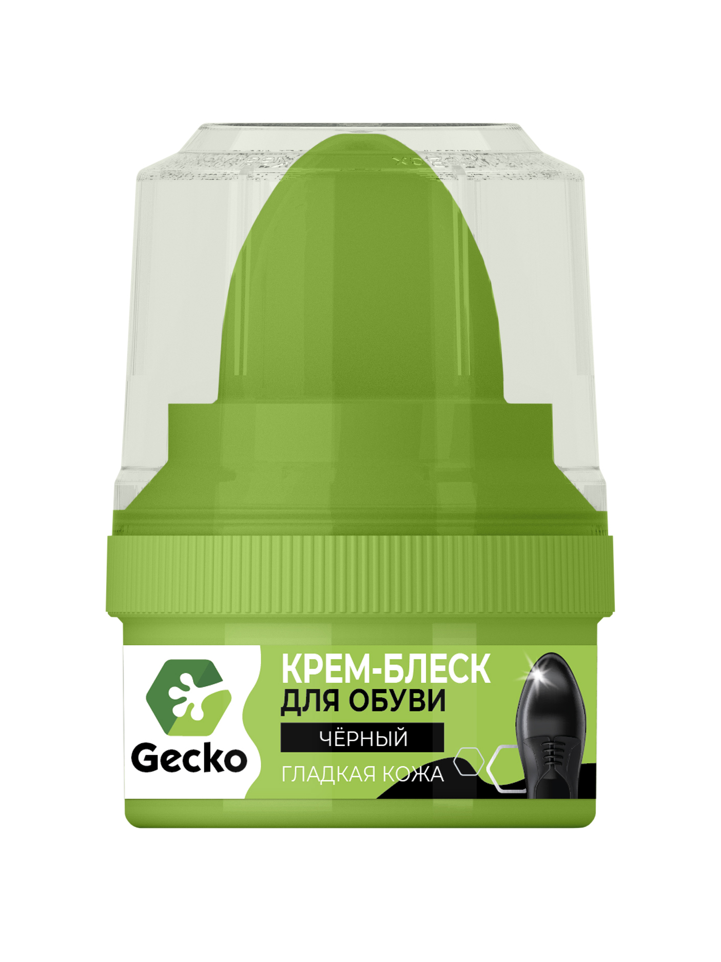 Крем-блеск для обуви Homex Gecko, черный, 60мл