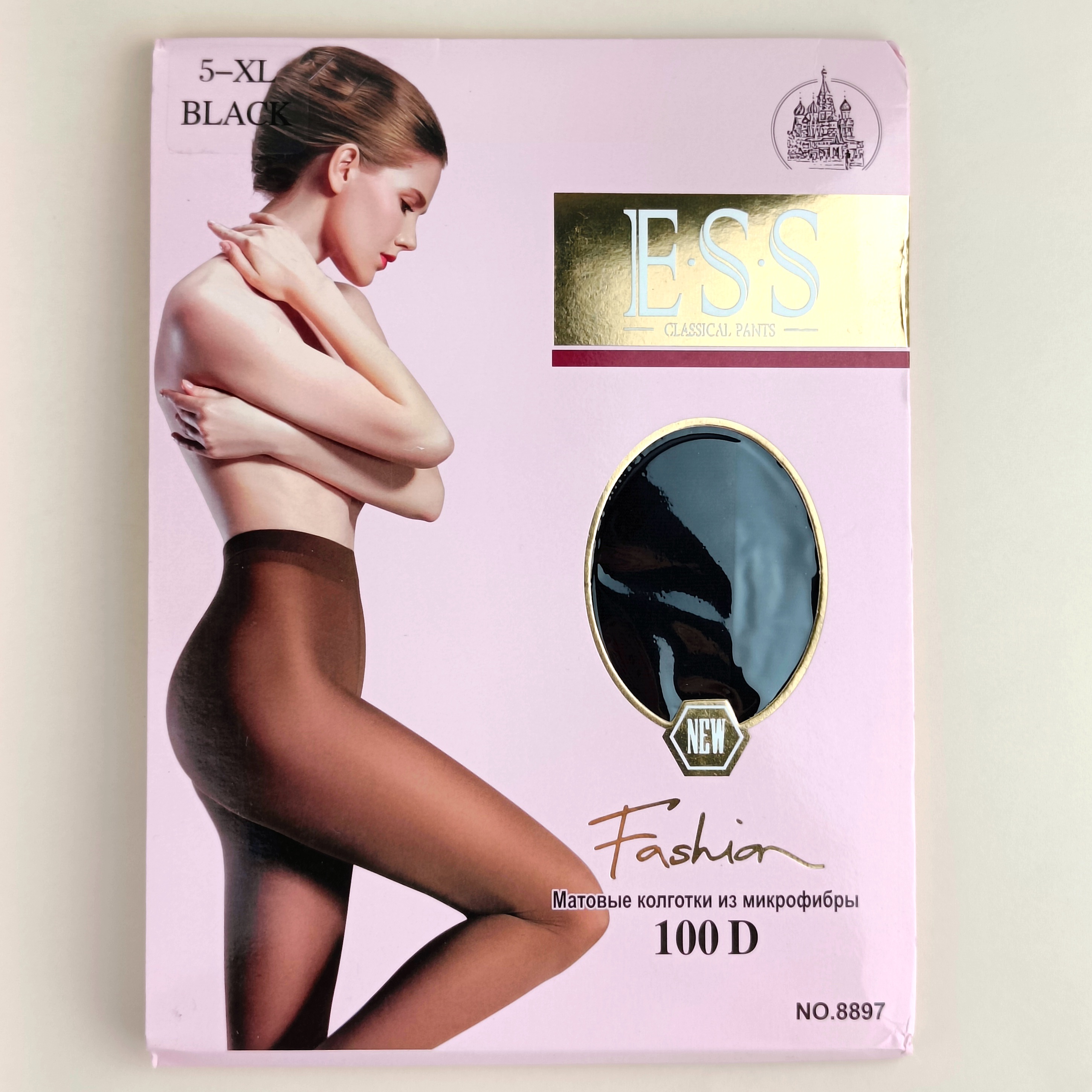 Колготки женские Ess, микрофибра, 100 ден, размер: 5, цвет: черный
