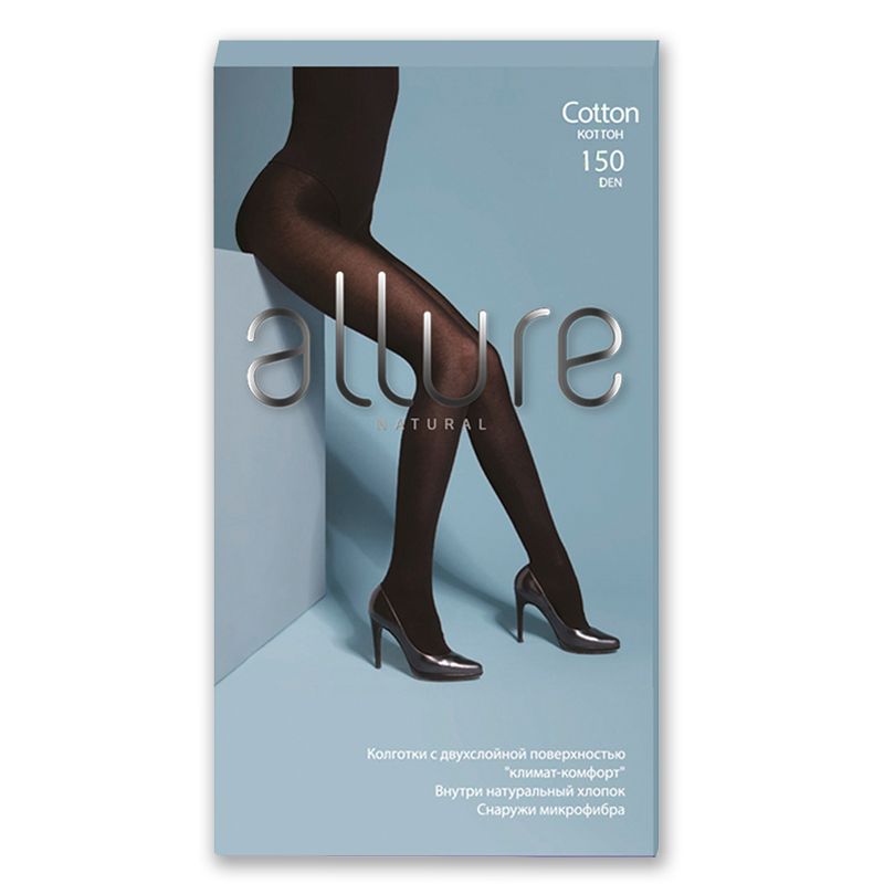 Колготки женские Allure COTTON 150 ден, размер: 4, цвет: nero