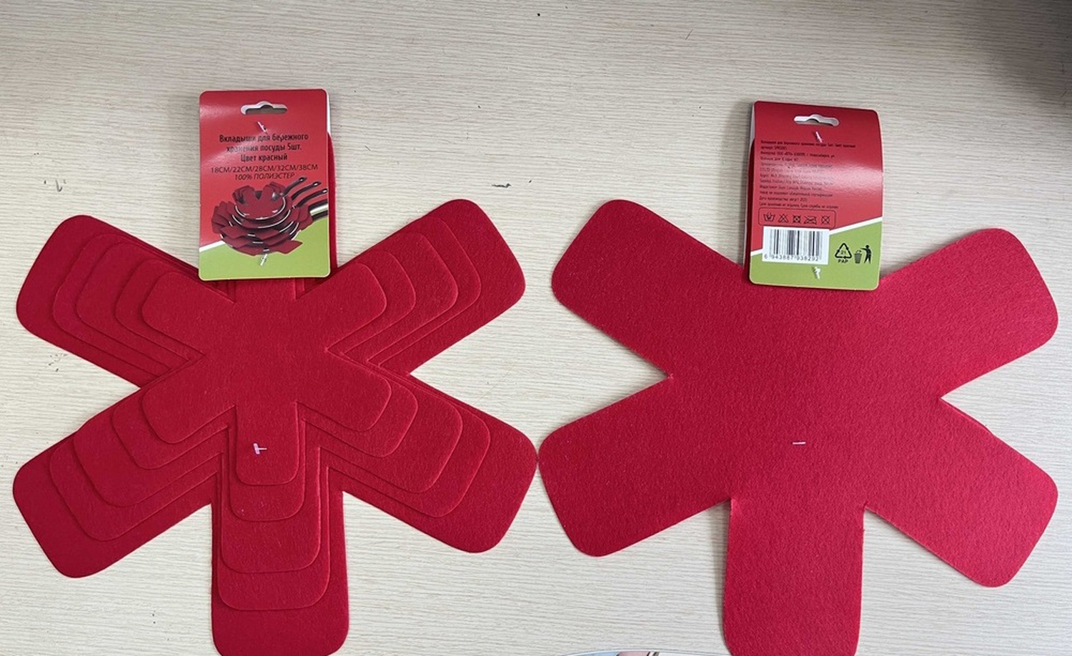 Салфетки для хранения посуды 5шт КРАСНЫЙ (Red)