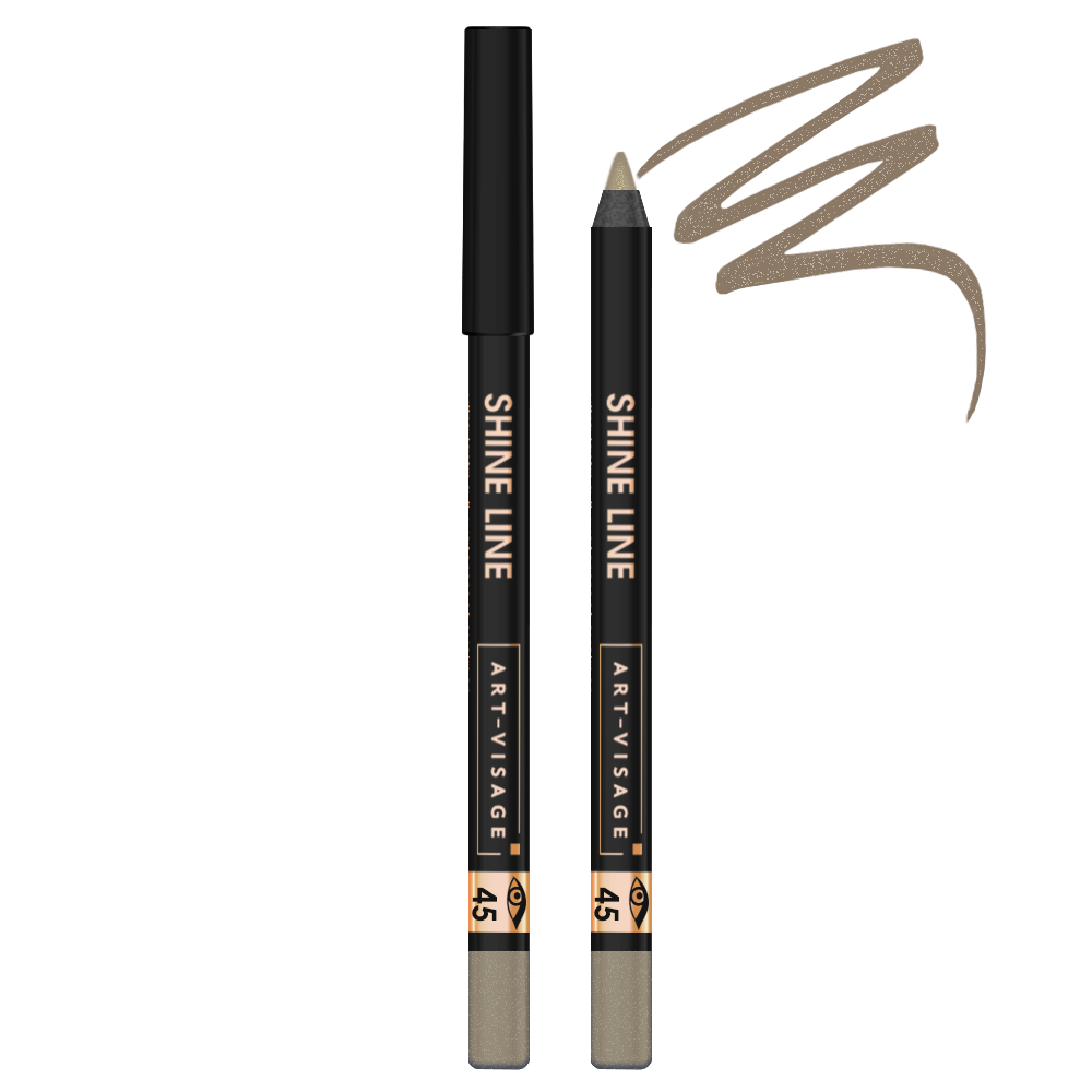 Карандаш для глаз устойчивый водостойкий Art-Visage Shine Line, тон: 45 трюфель, 1.8г