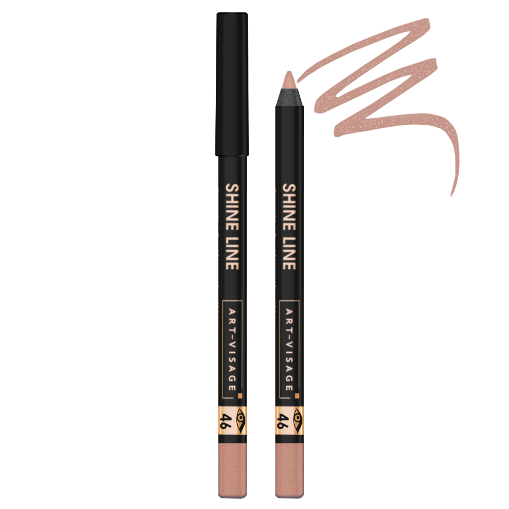 Карандаш для глаз устойчивый водостойкий Art-Visage Shine Line, тон: 46 розовое золото, 1.8г