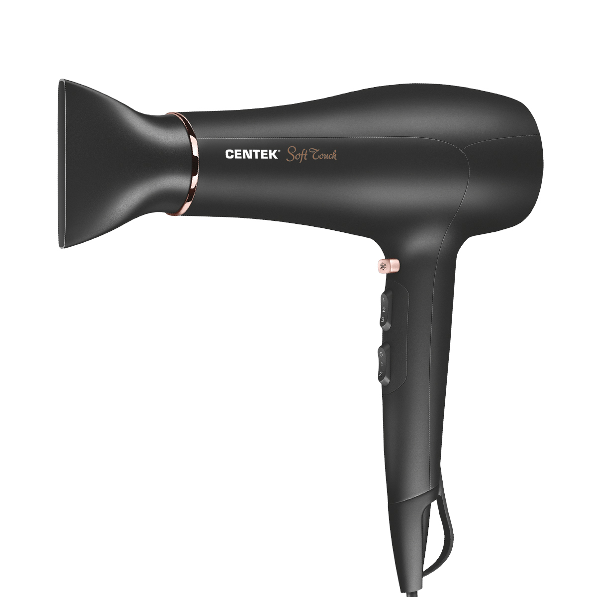 Фен Centek CT-2240 Soft Touch, 2 скорости, холодный обдув, диффузор, 1950Вт