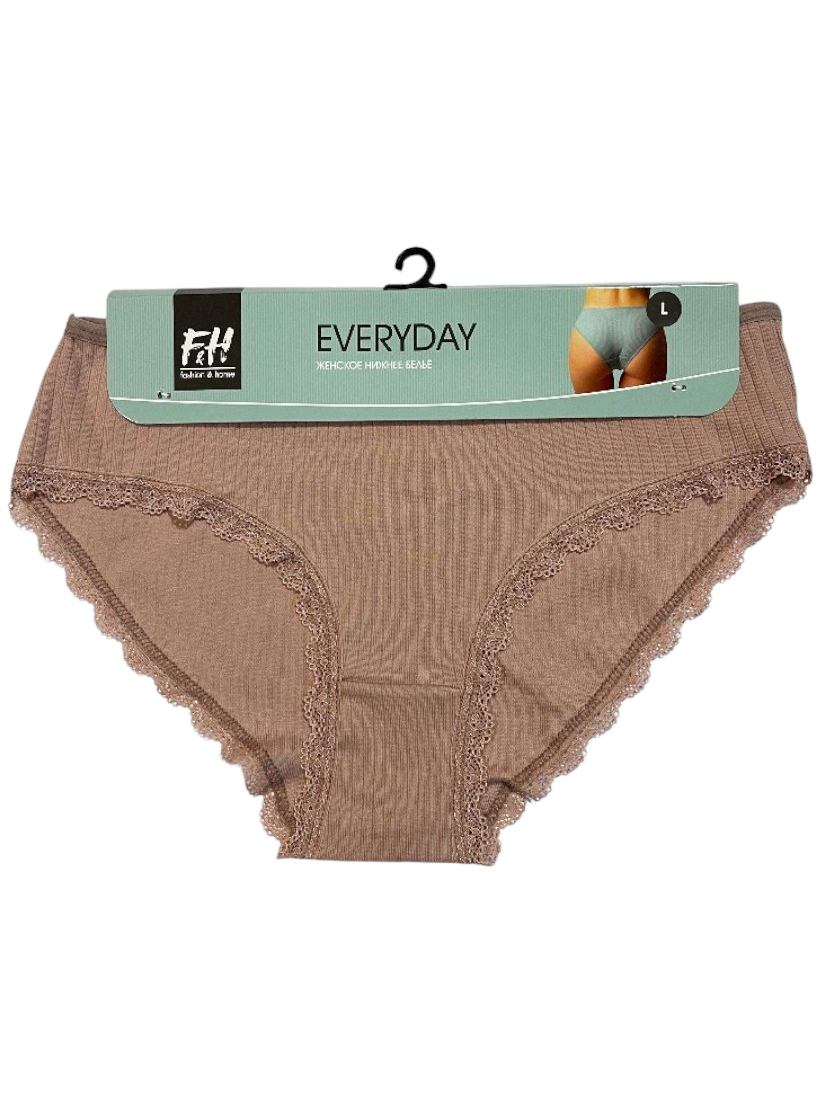 Трусы женские F&H, рубчик, 52 (2XL), розовый