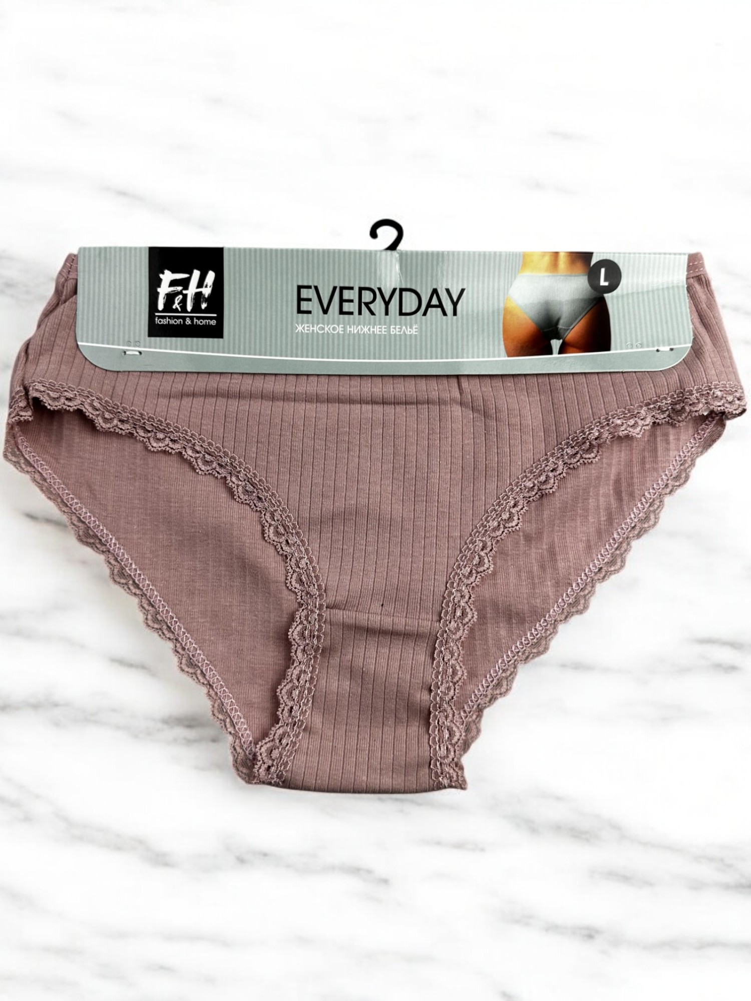 Трусы женские F&H, рубчик, L (48), розовый