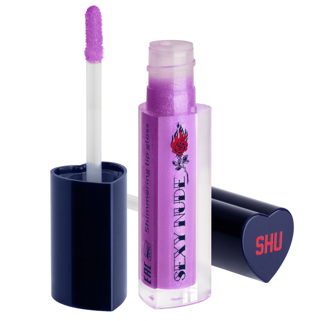 Блеск для губ Shu Sexy Nude, мерцающий, тон: 449 фиолетовый, 3мл