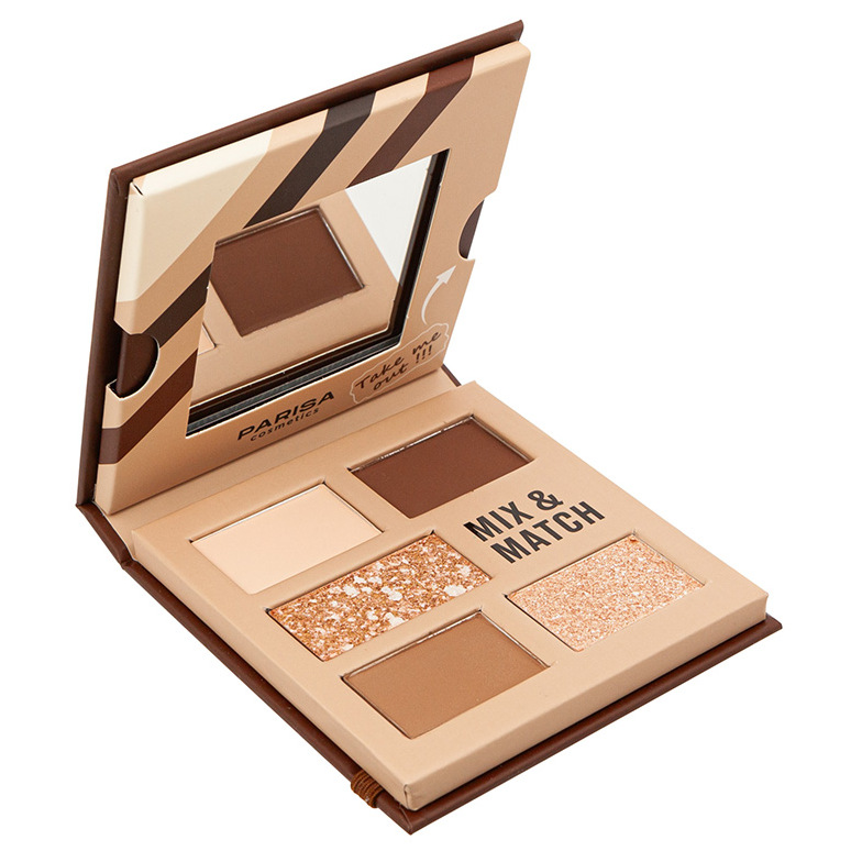 Набор теней для век Parisa Mix&Match, 5 оттенков, тон: 1 Brown, 10 г