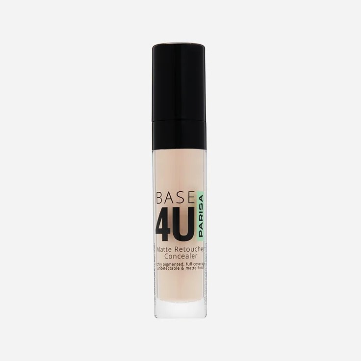 Жидкий консилер Parisa Base 4U, матовый, тон: 04 Warm Biege, 8мл
