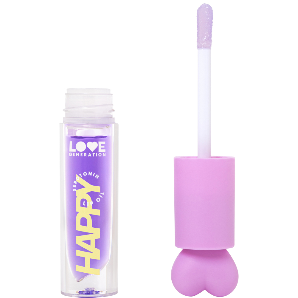 Масло для губ Love Generation Be happy, тон: 04 прозрачно-фиолетовый, 2.3мл