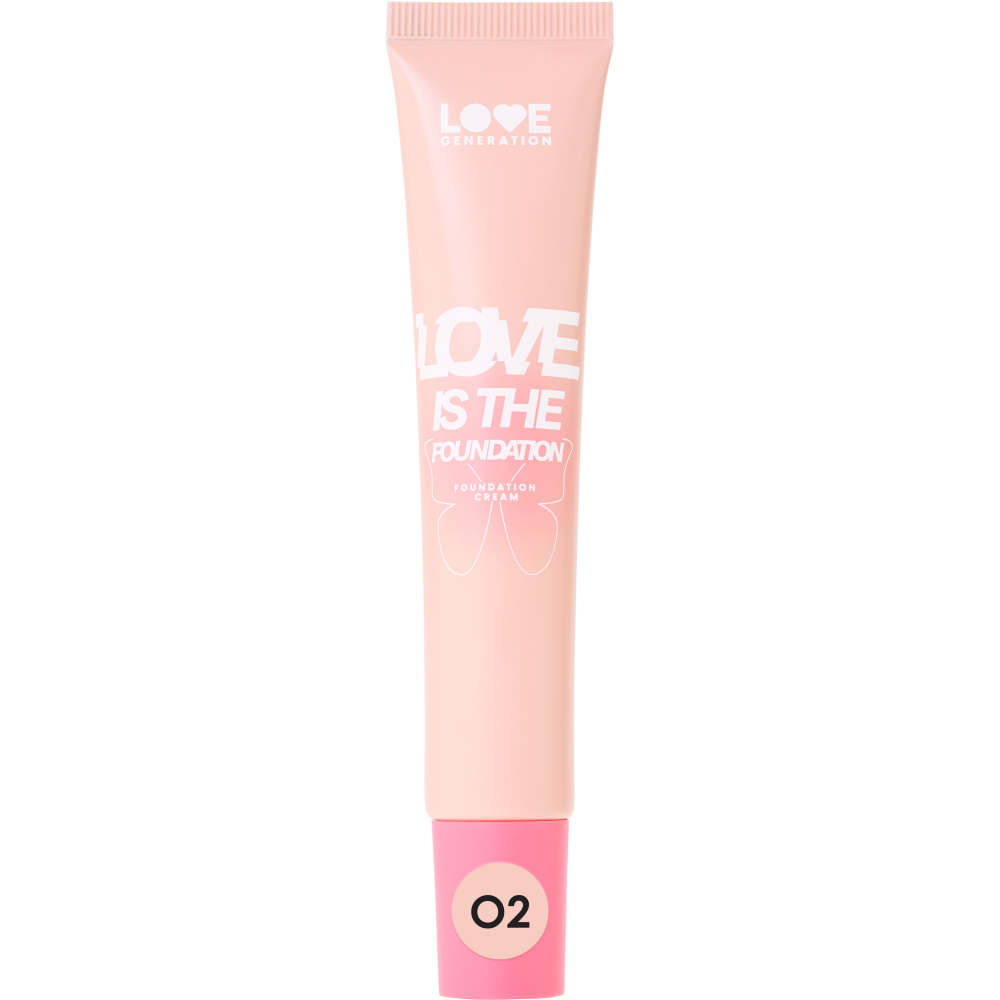 Тональный крем Love Generation Love is the Foundation, невесомая текстура, тон: 02 soft beige, 30мл