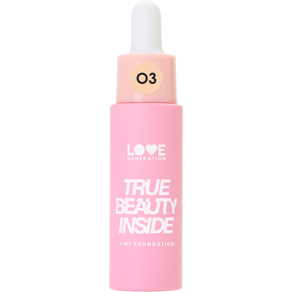 Тональный крем-тинт Love Generation True Beauty inside, стойкий, пудровый финиш, тон: 03 холодный бежевый, 27мл
