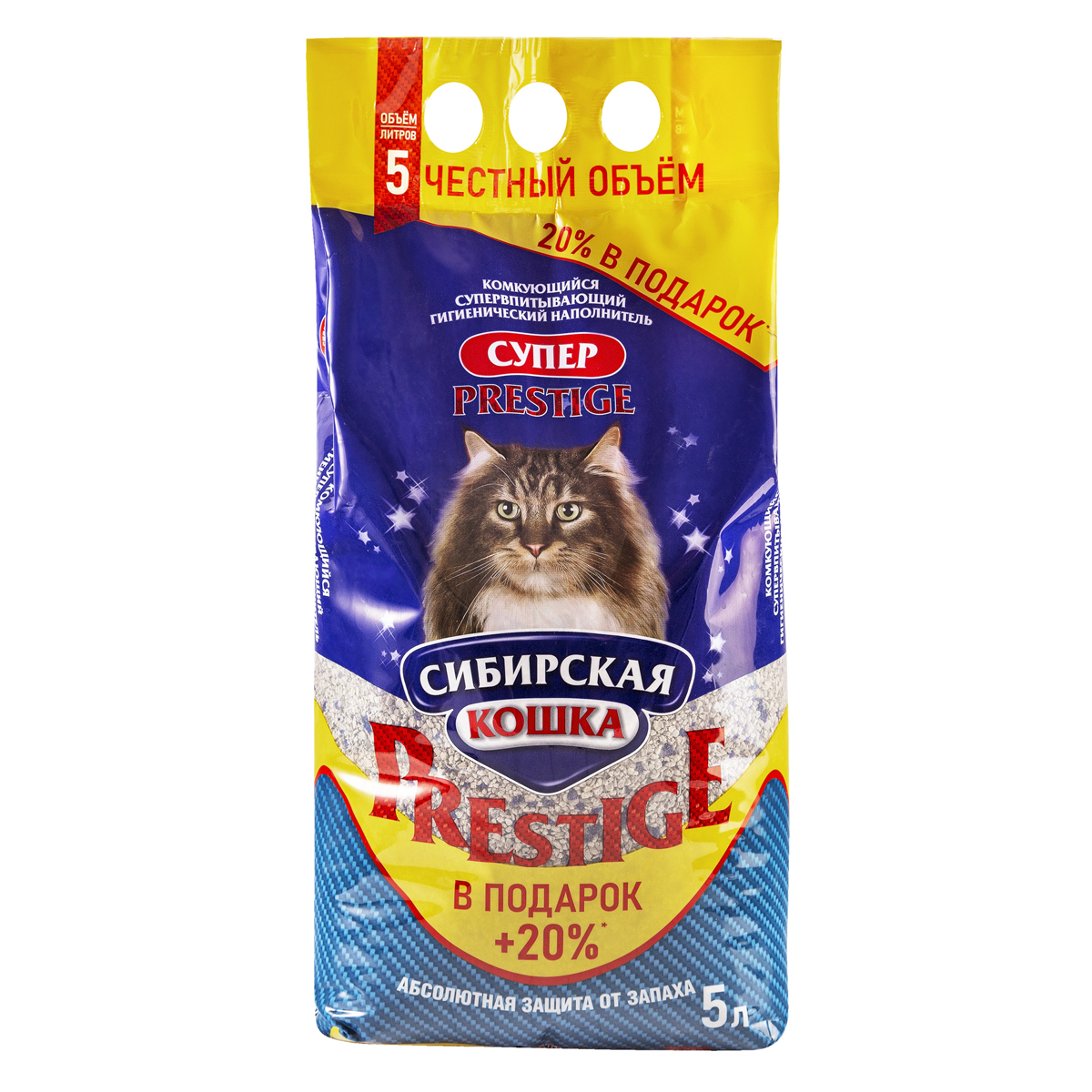Комкующийся наполнитель Сибирская Кошка Супер Prestige, 5л