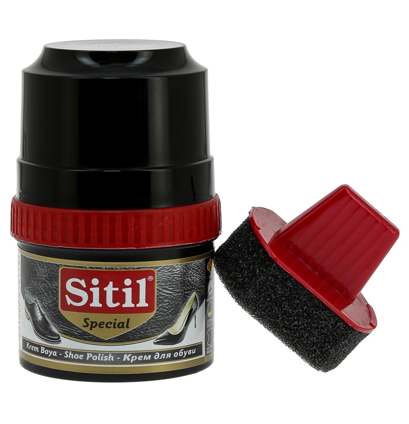Крем-блеск для обуви Sitil, черный, 60мл