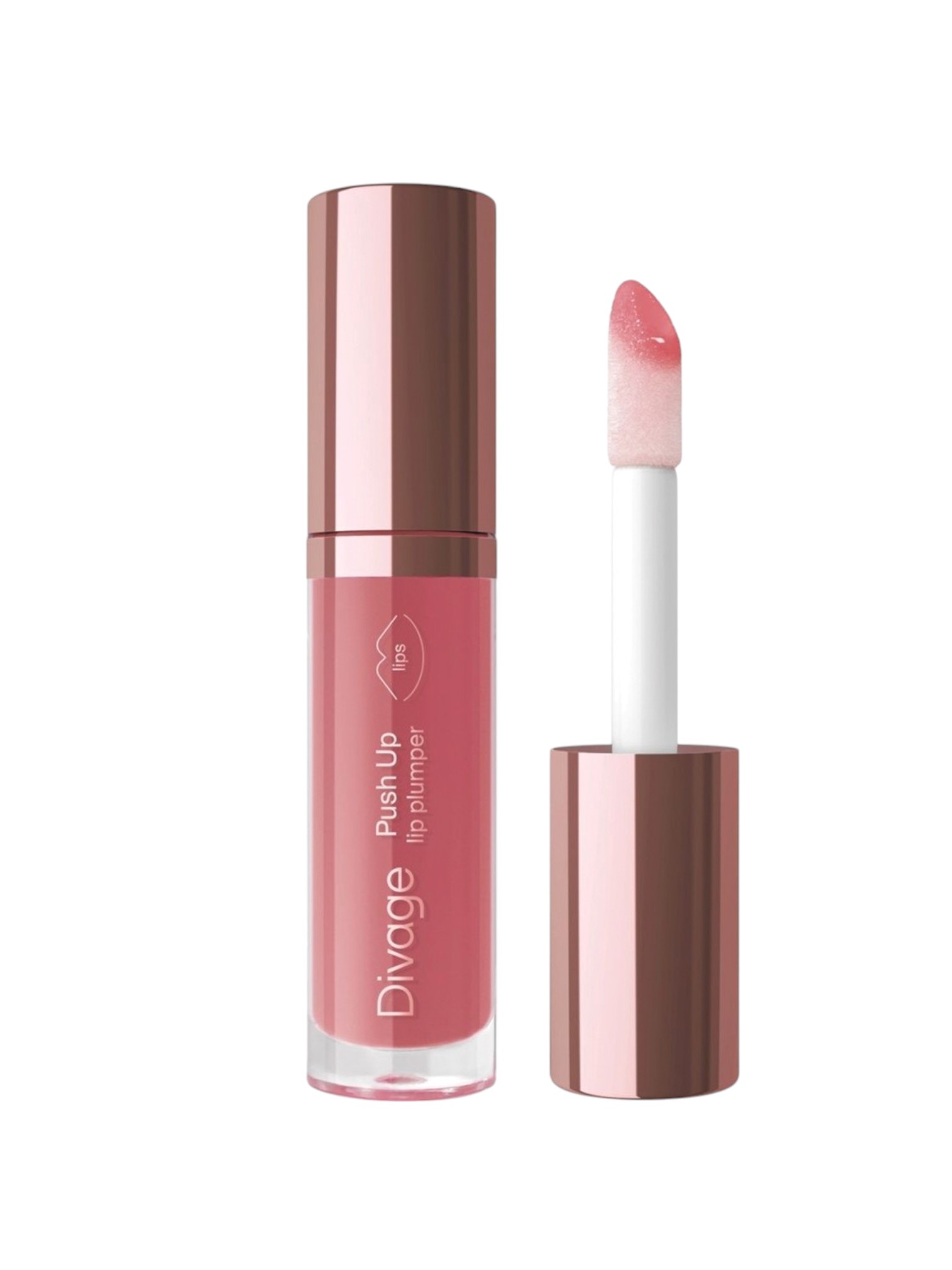 Блеск для губ Divage Push Up Lip Plumper, тон: 02 карамельно-розовый, 4.5мл