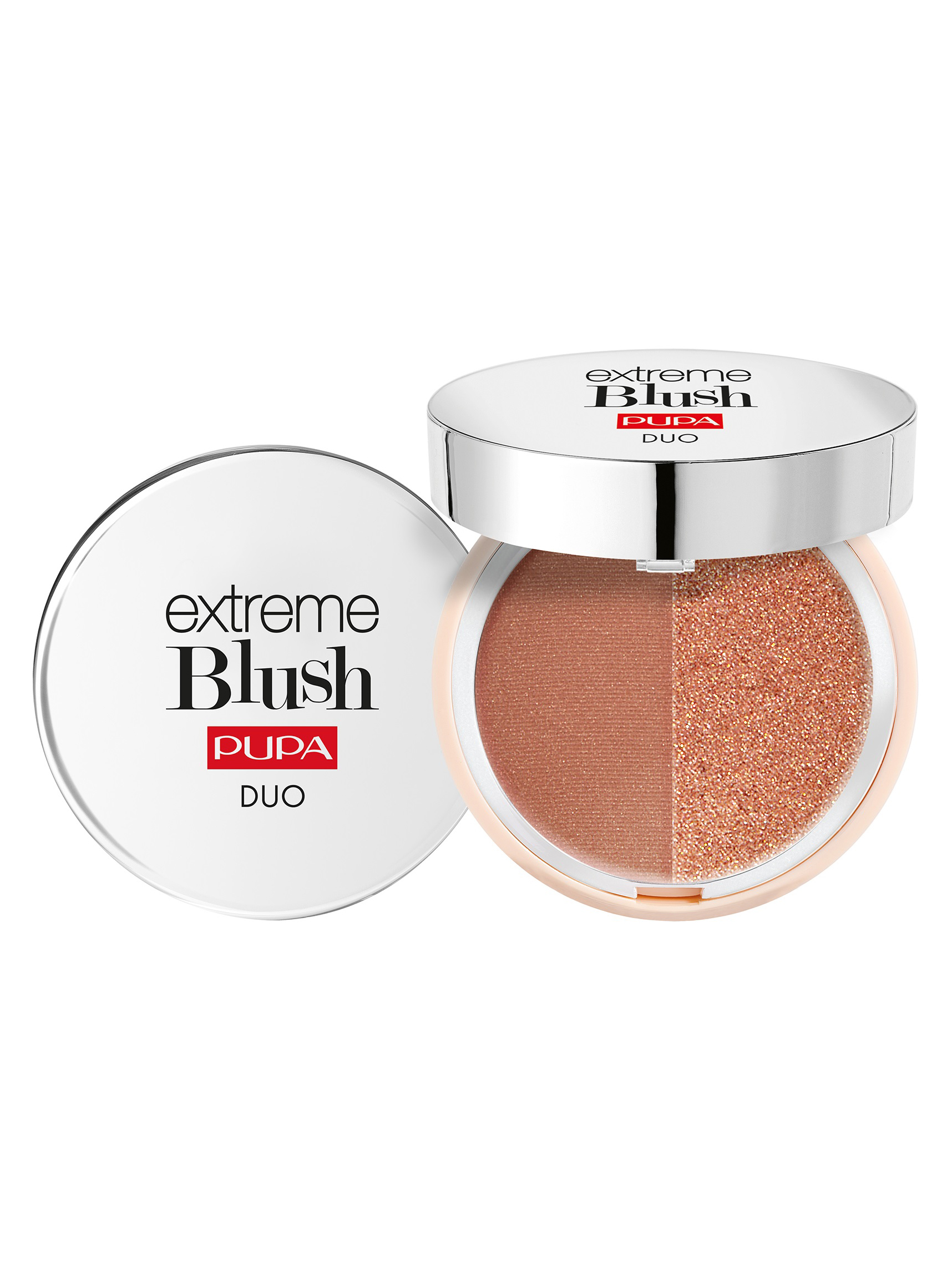 Румяна компактные для лица Pupa Extreme, двойные, тон: 120 radiant caramel, 4г