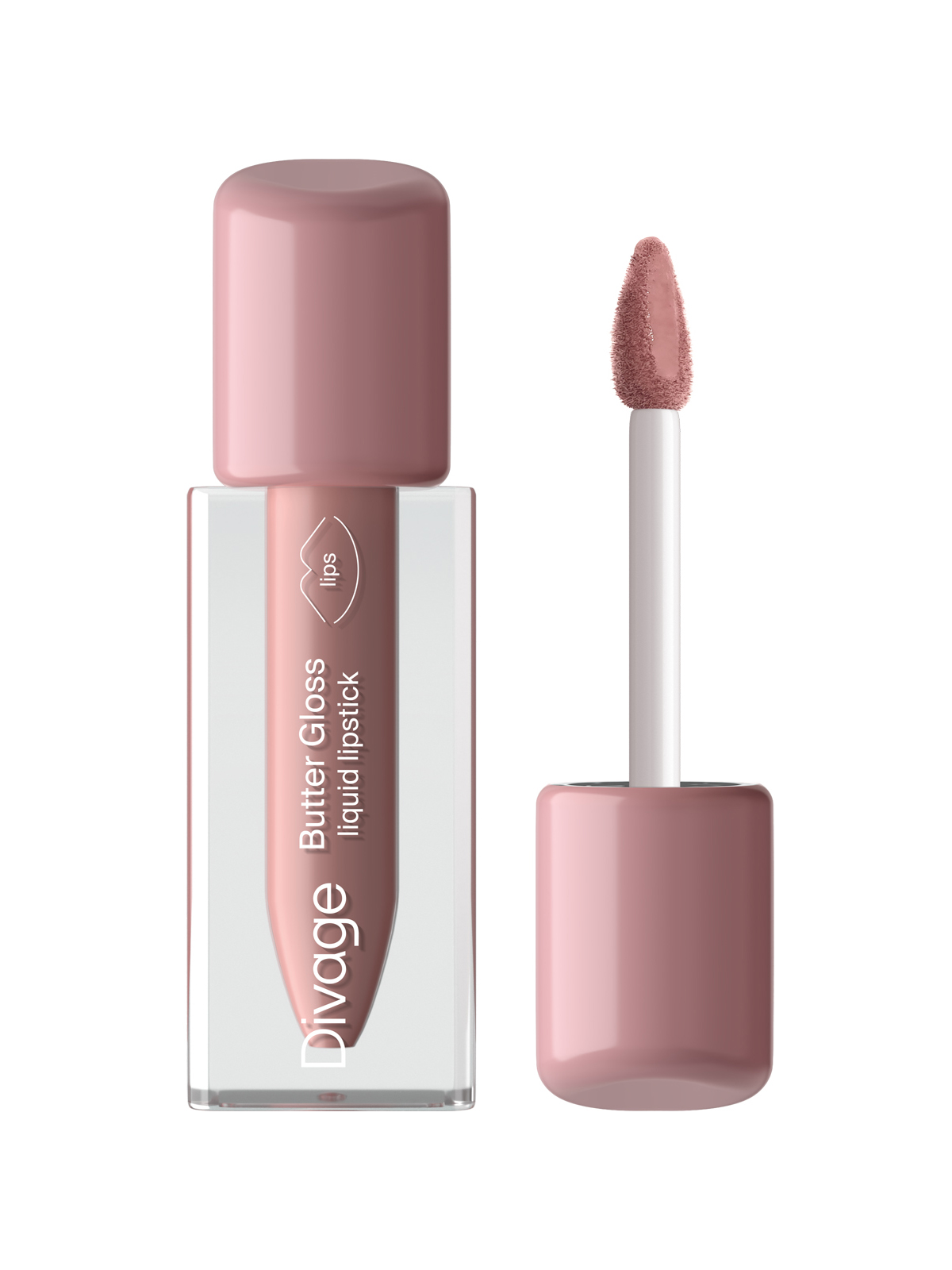 Помада для губ Divage Butter Gloss Liquid Lipstick, жидкая, тон: 01 бежевый нюд, 2.8г