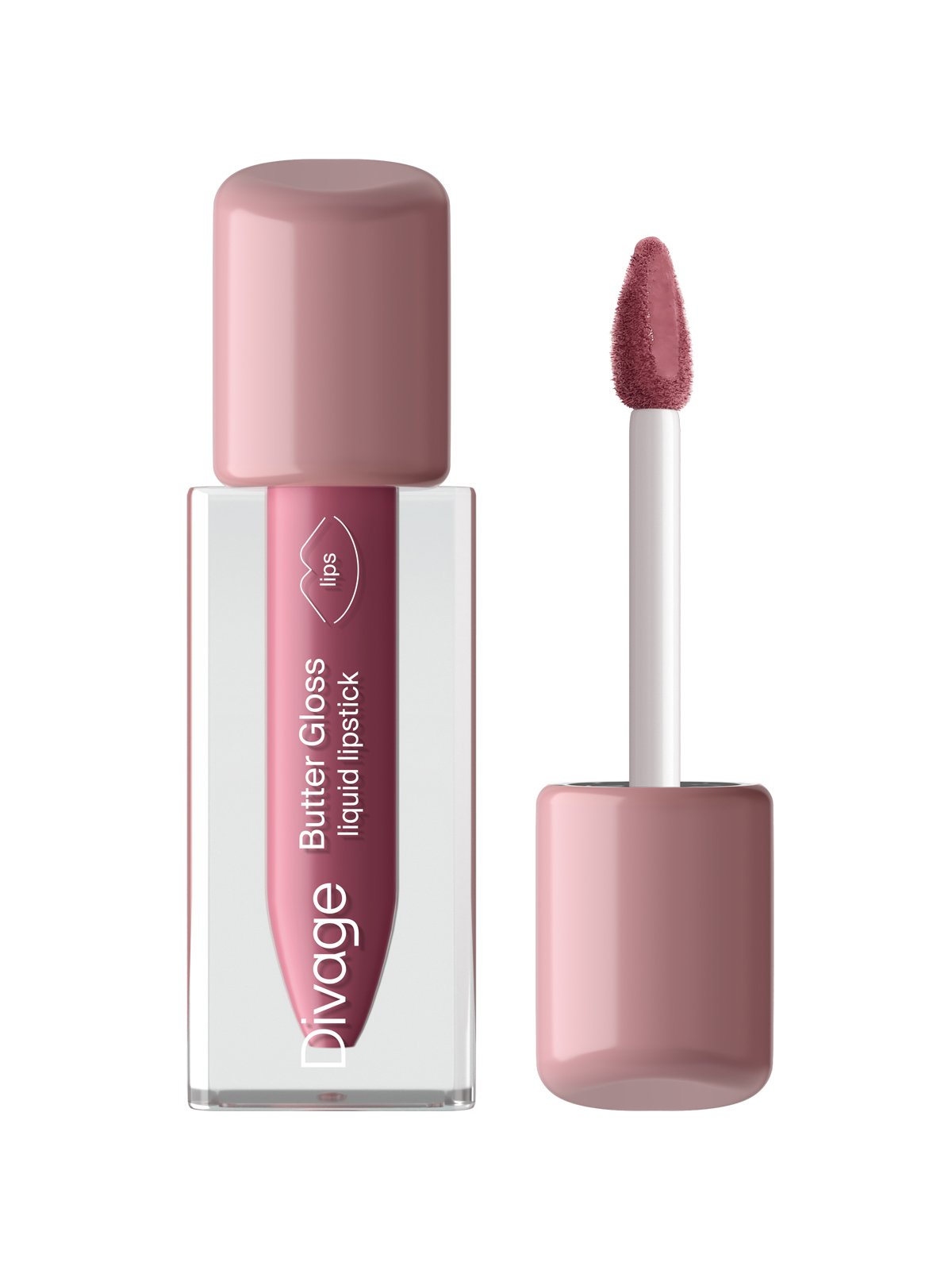 Помада для губ Divage Butter Gloss Liquid Lipstick, жидкая, тон: 04 ягодный нюд, 2.8г