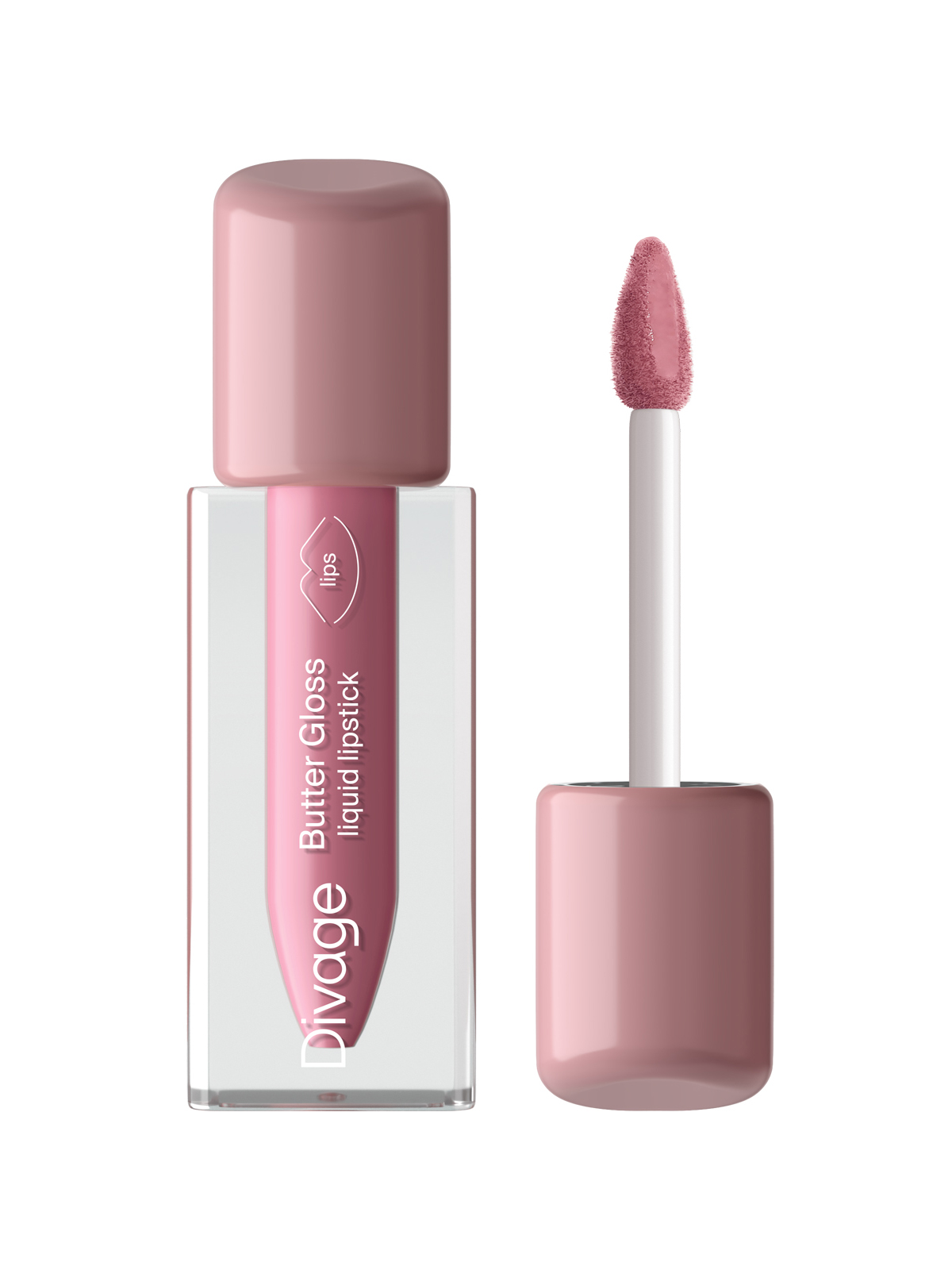 Помада для губ Divage Butter Gloss Liquid Lipstick, жидкая, тон: 06 бежево-розовый, 2.8г